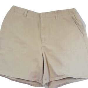 Womens Kacki Sz 12 Highrise 100% Cotton Liz Claiborne Villager Shorts